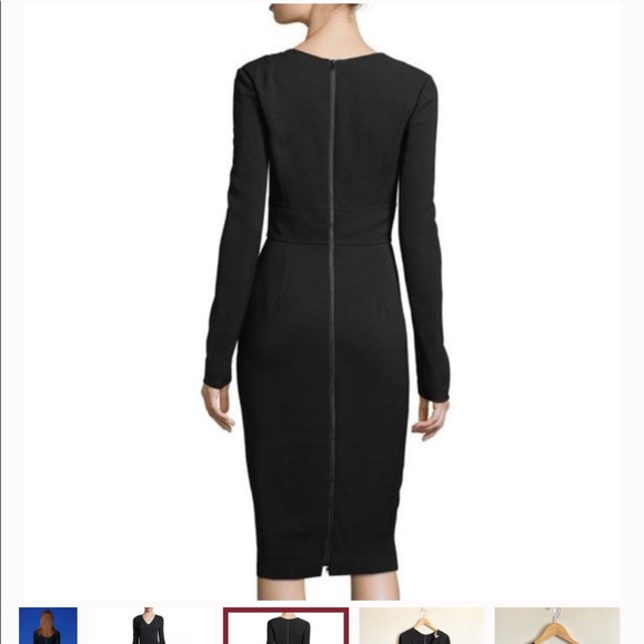 DVF V-Neck Tailored Dress in Forest - Picture 2 of 6